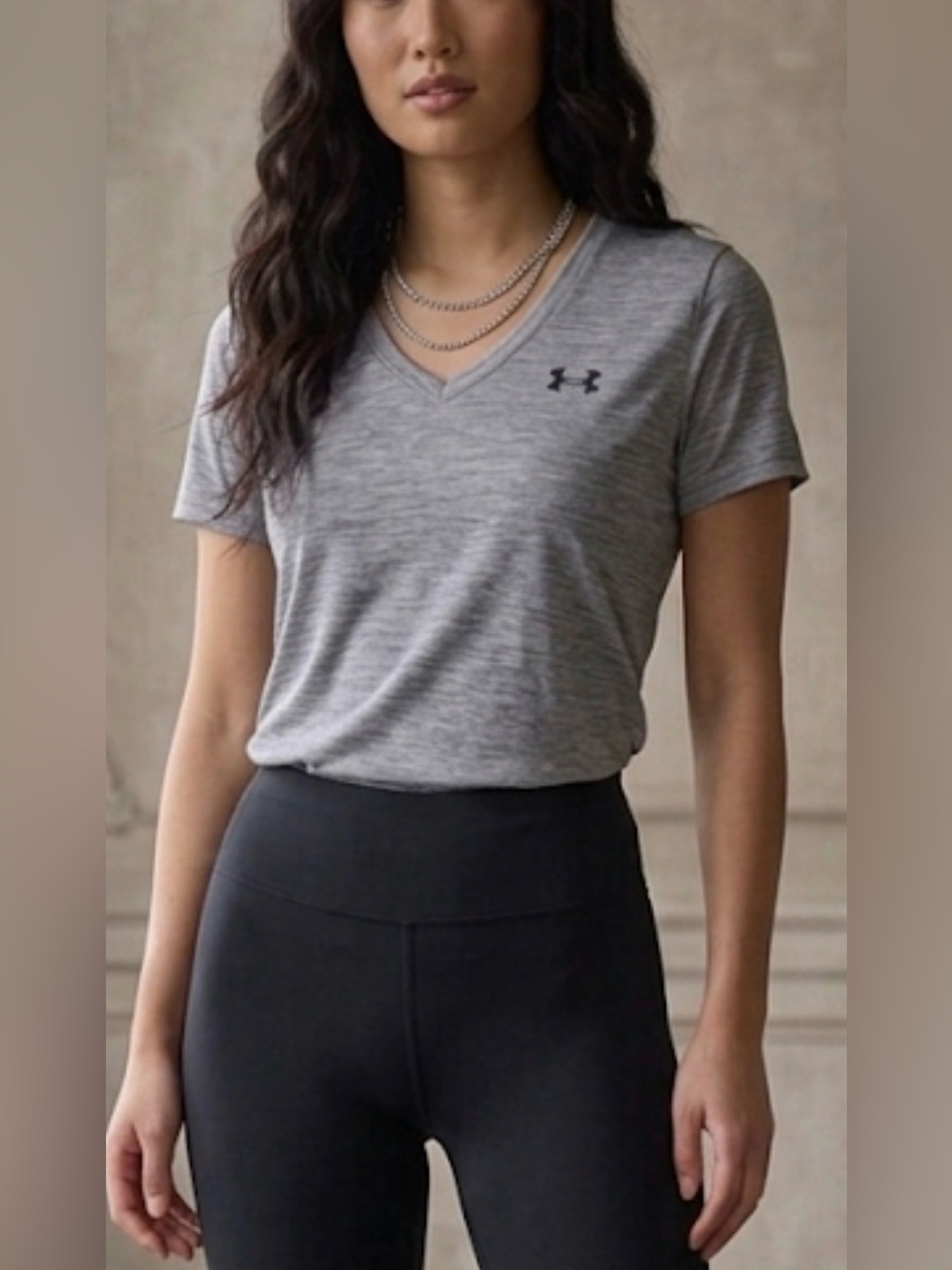 Under Armour V Neck Gray Shirt